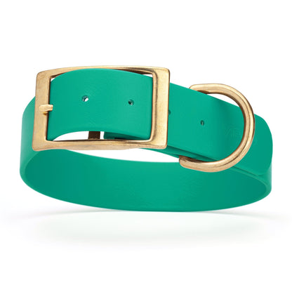 Viper Biothane Waterproof Dog Collar - Brass Hardware - 1.5in Wide, Size L (16 to 20 inches)