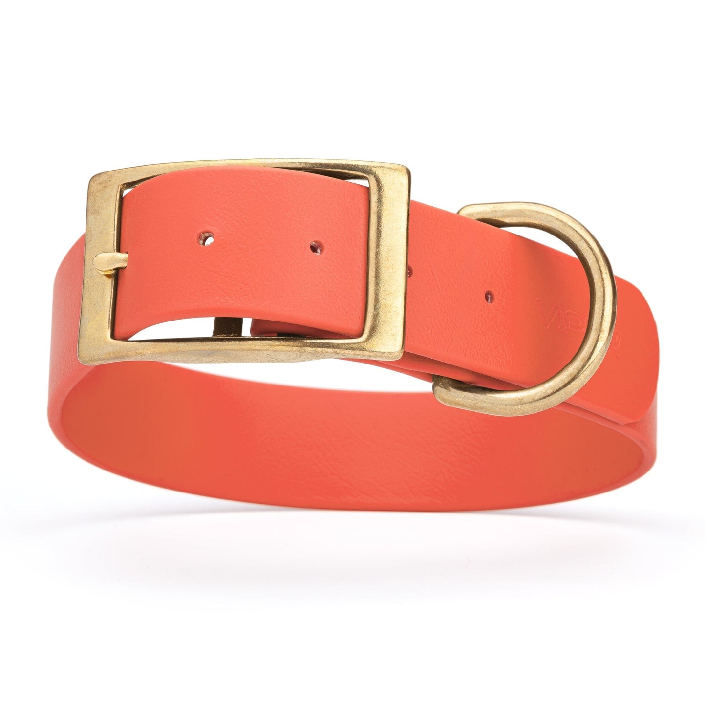 Viper Biothane Waterproof Dog Collar - Brass Hardware - 1.5in Wide, Size XXL (24 to 28 inches)