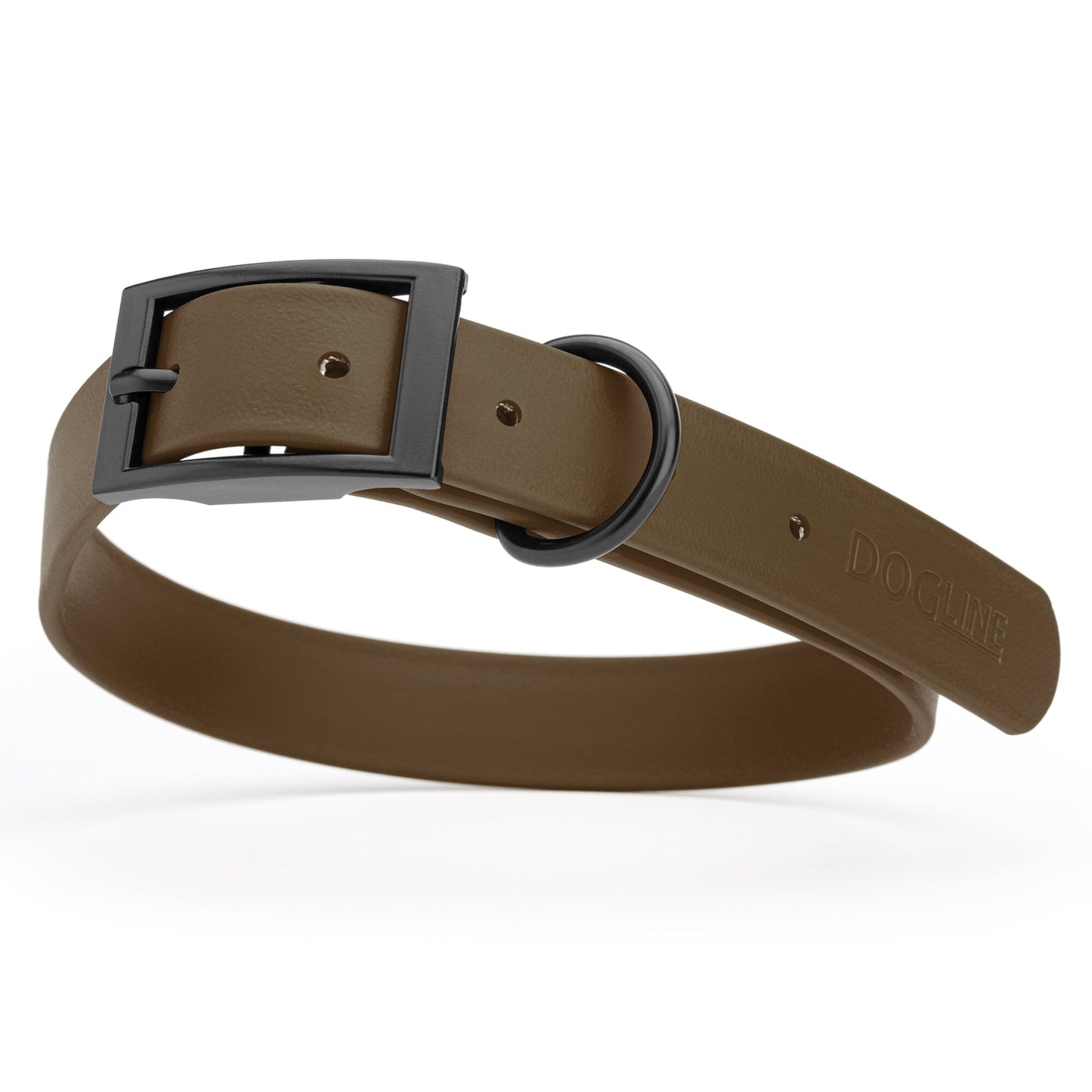 Dogline Biothane Waterproof Dog Collar with Black Hardware - Size XL (22 to 25 inches)