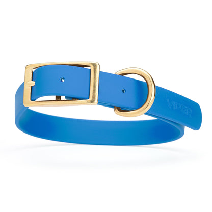 Viper Biothane Waterproof Dog Collar - Brass Hardware - Size XL (22 to 25 inches)
