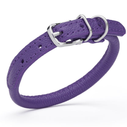 Soft Leather Round Dog Collar