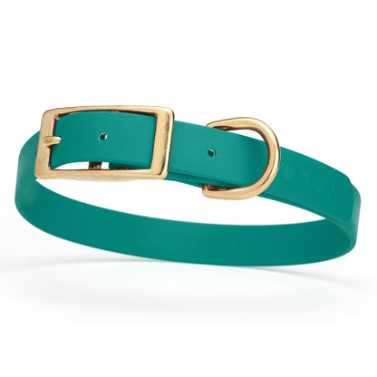 Viper Biothane Waterproof Dog Collar - Brass Hardware - Size M (15 to 18 inches)