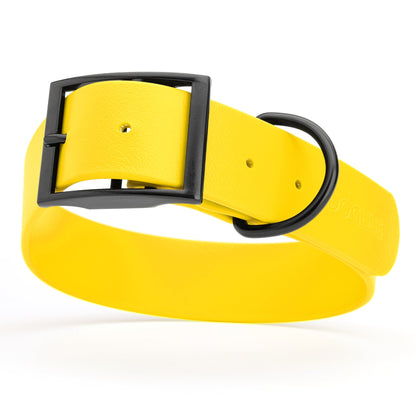 Dogline Biothane Waterproof Dog Collar with Black Hardware -  1.5" Wide, Size XXL (24 to 28 inches)