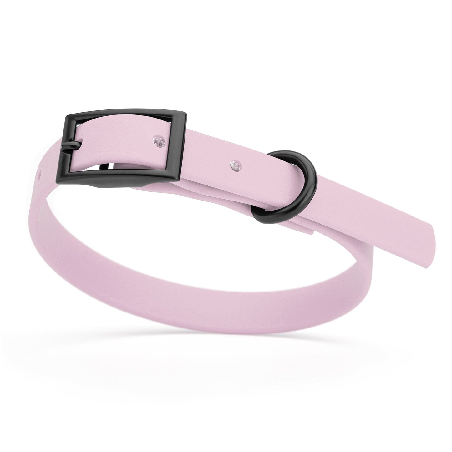 BioThane Waterproof Dog Collar - XS: L 12"-15" x W 5/8" - Black OR Brass Hardware