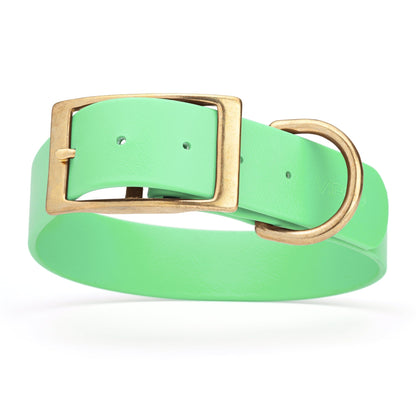 Viper Biothane Waterproof Dog Collar - Brass Hardware - 1.5in Wide, Size XXL (24 to 28 inches)