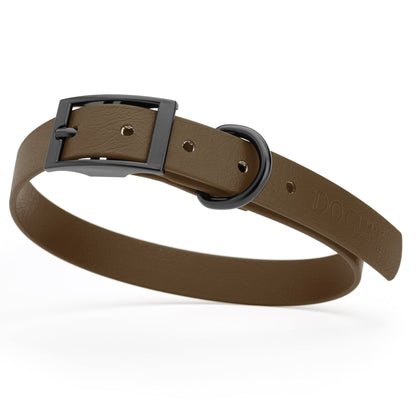 Dogline Biothane Waterproof Dog Collar with Black Hardware - Size M (15 to 18 inches)