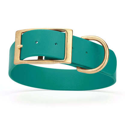 Viper Biothane Waterproof Dog Collar - Brass Hardware - 1.5in Wide, Size XXL (24 to 28 inches)