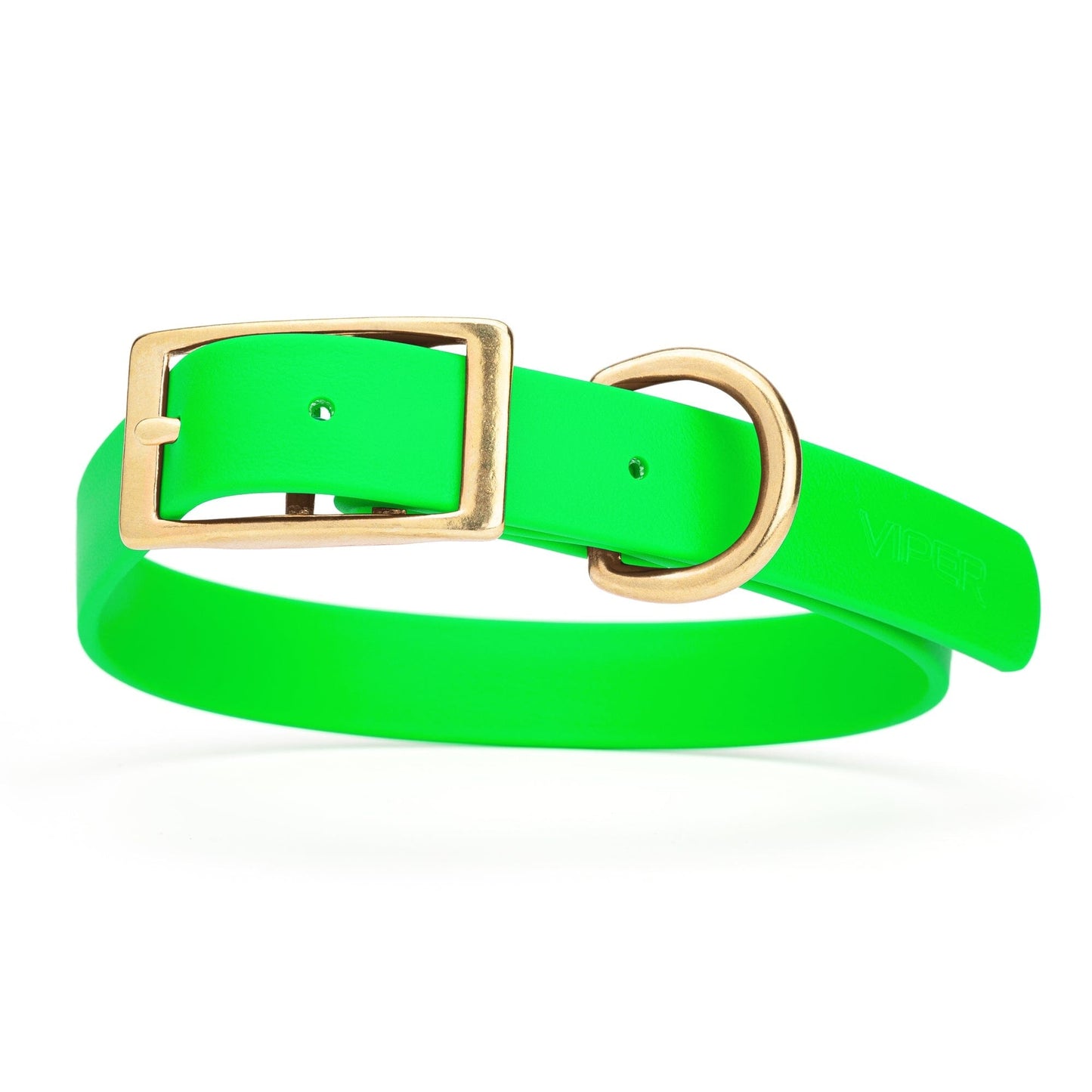 Viper Biothane Waterproof Dog Collar - Brass Hardware - Size XL (22 to 25 inches)