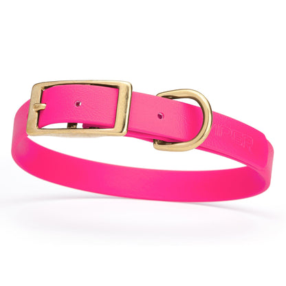 Viper Biothane Waterproof Dog Collar - Brass Hardware - Size M (15 to 18 inches)