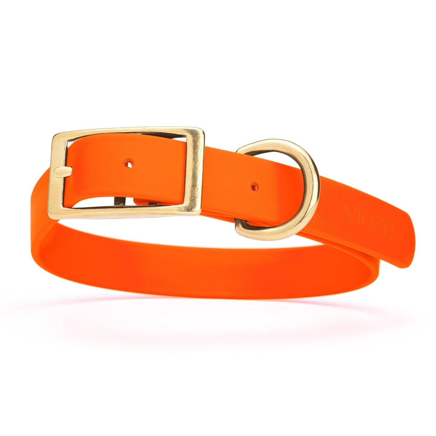 Viper Biothane Waterproof Dog Collar - Brass Hardware - Size XL (22 to 25 inches)