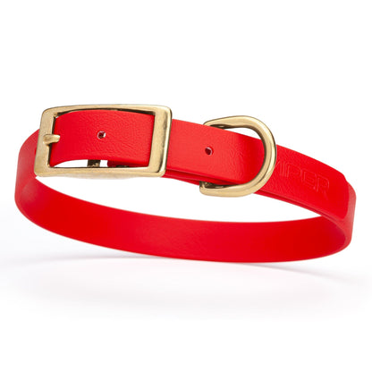 Viper Biothane Waterproof Dog Collar - Brass Hardware - Size M (15 to 18 inches)