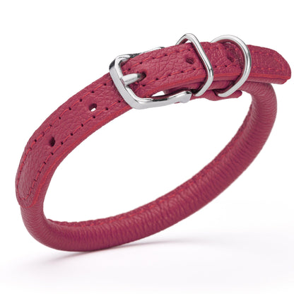 Soft Leather Round Dog Collar