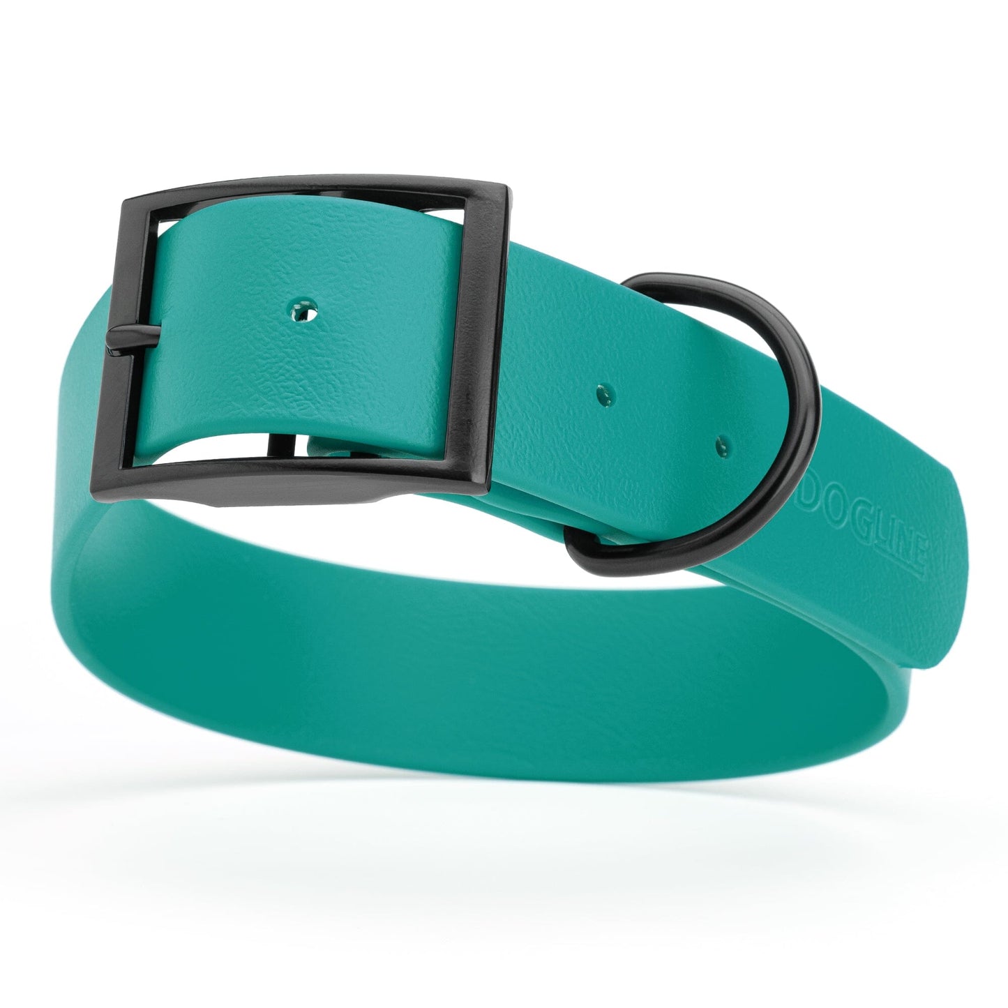 Dogline Biothane Waterproof Dog Collar with Black Hardware -  1.5" Wide, Size L (16 to 20 inches)