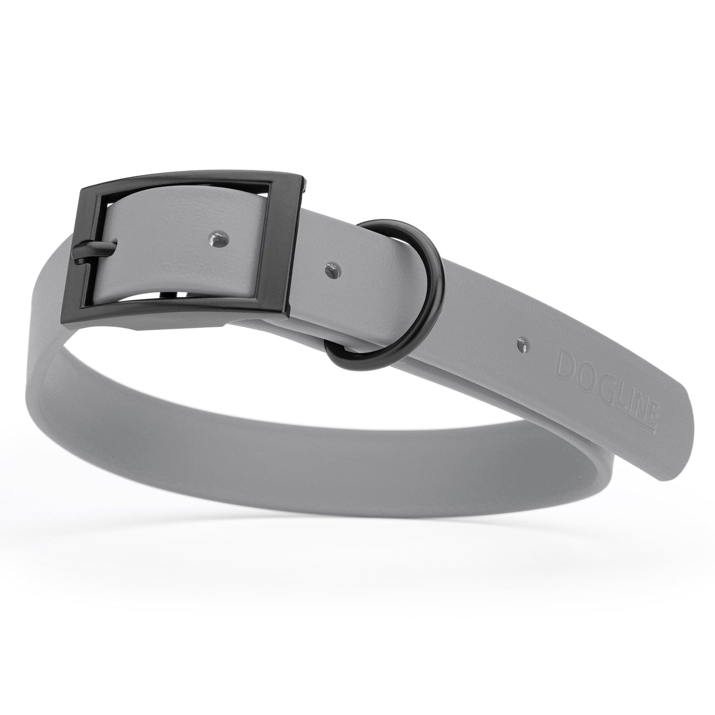 Dogline Biothane Waterproof Dog Collar with Black Hardware - Size L (18 to 22 inches)