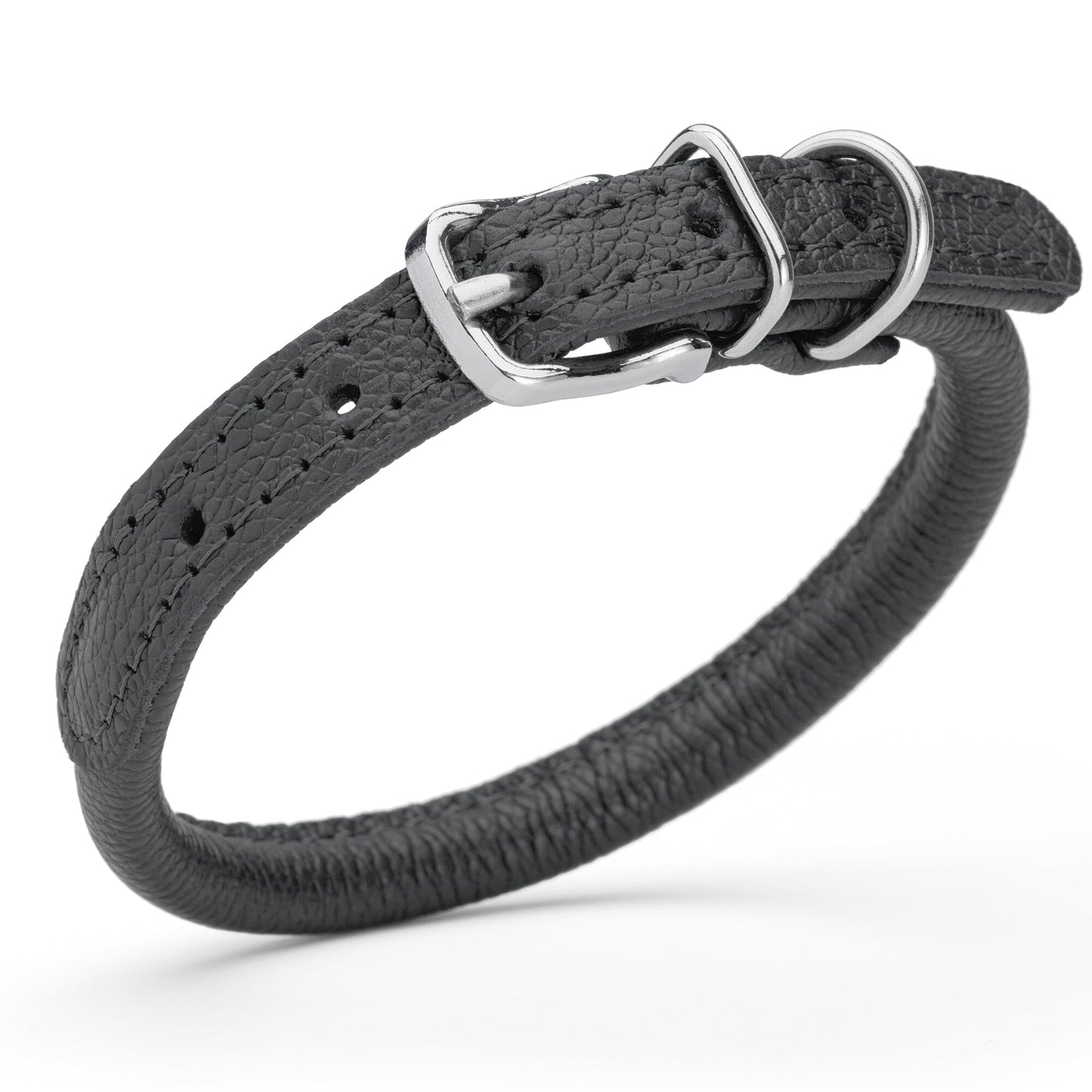 Soft Leather Round Dog Collar