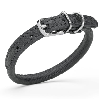 Soft Leather Round Dog Collar