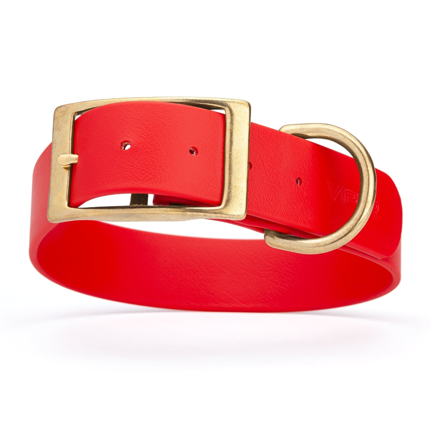 Viper Biothane Waterproof Dog Collar - Brass Hardware - 1.5in Wide, Size XL (20 to 24 inches)