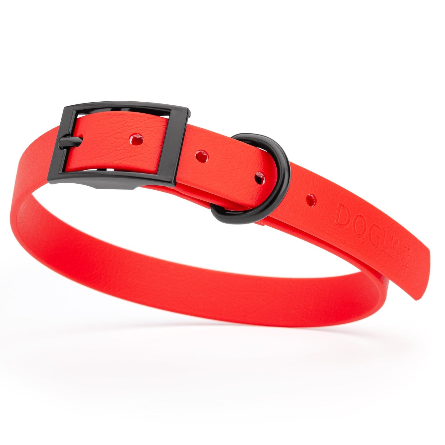 Dogline Biothane Waterproof Dog Collar with Black Hardware - Size M (15 to 18 inches)