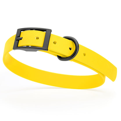 Dogline Biothane Waterproof Dog Collar with Black Hardware - Size M (15 to 18 inches)