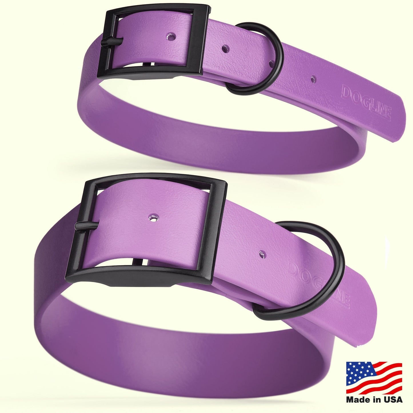BioThane Waterproof Dog Collar - XS: L 12"-15" x W 5/8" - Black OR Brass Hardware