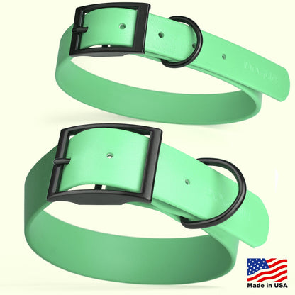 Dogline Biothane Waterproof Dog Collar with Black Hardware -  1.5" Wide, Size L (16 to 20 inches)