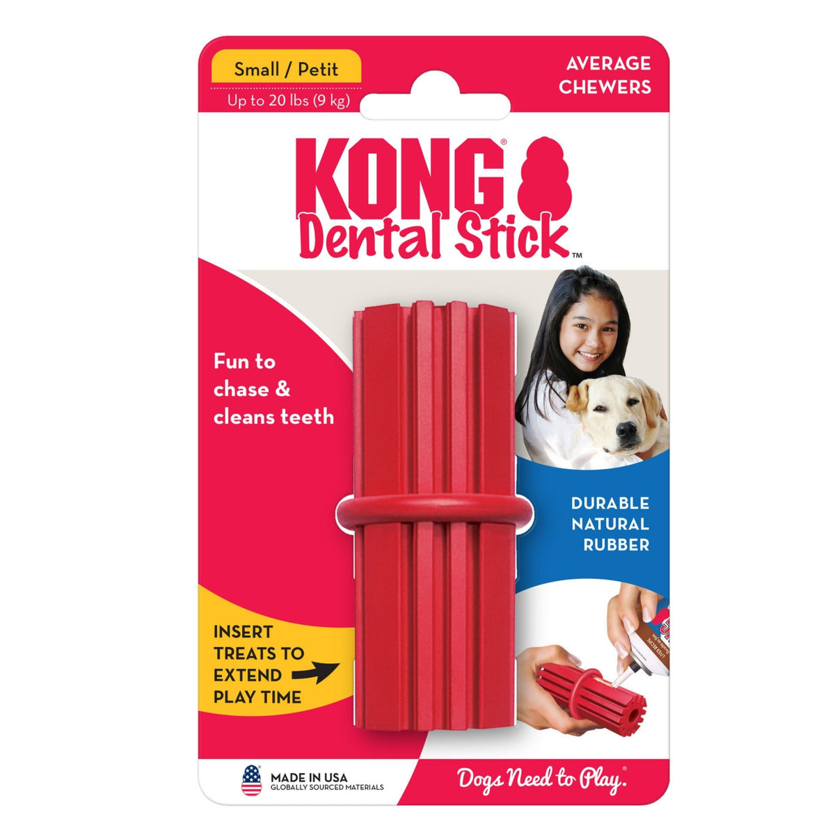 KONG Dental Stick Chew Toy 1ea/SM - Bark & Beyond