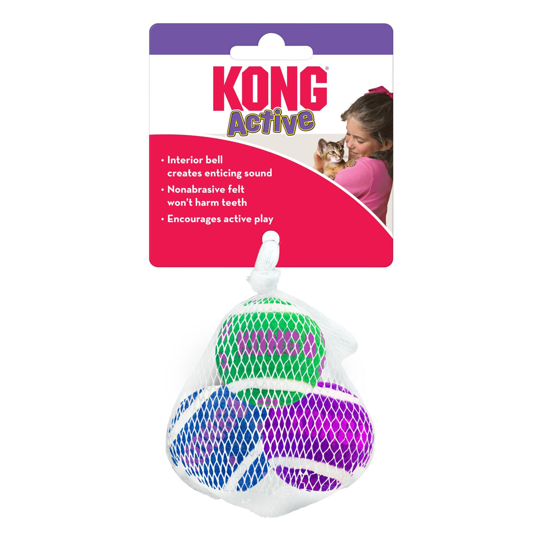 KONG Tennis Ball with Bells Cat Toy Multi-Color 1ea/One Size - Bark & Beyond