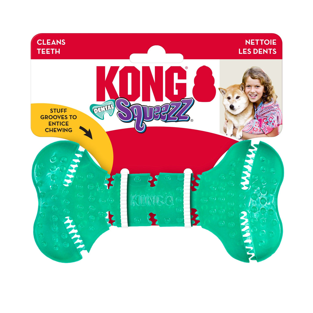 KONG Squeezz Dental Roller Bone Dog Chew 1ea/XS/SM - Bark & Beyond