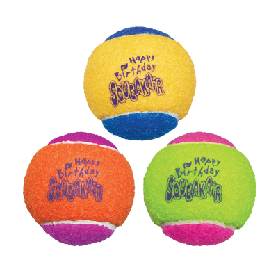 KONG Air Dog Squeaker Dog Toy Birthday Balls Assorted 1ea/3 pk, MD