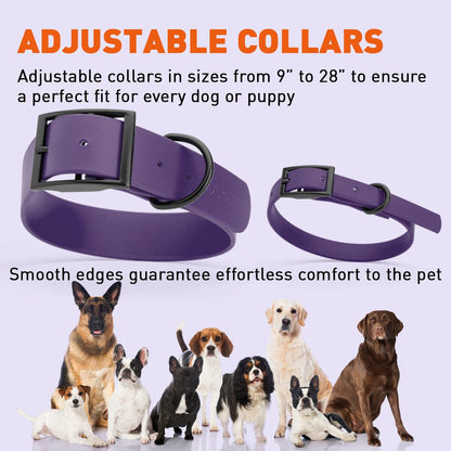Dogline Biothane Waterproof Dog Collar with Black Hardware -  1.5" Wide, Size XXL (24 to 28 inches)