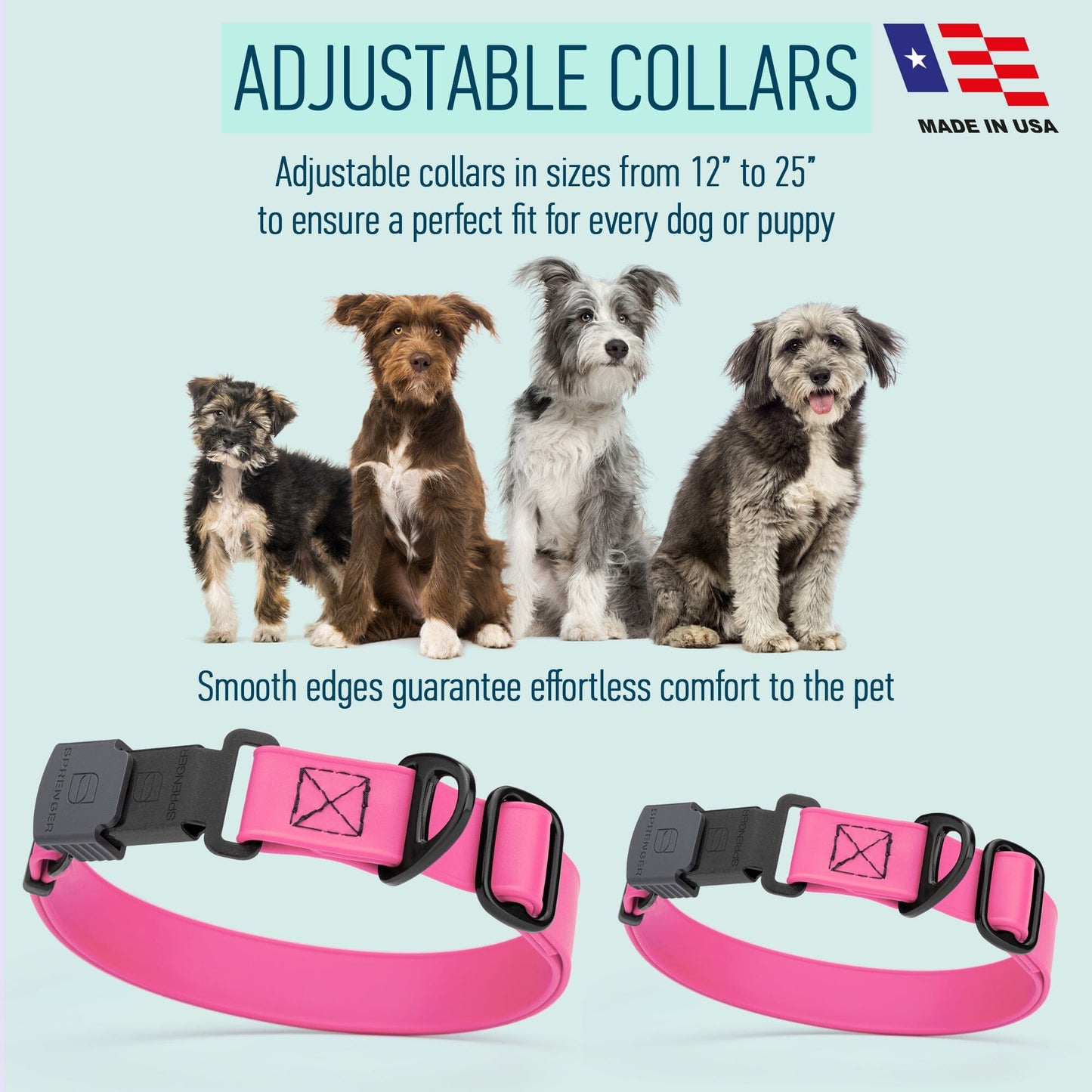 Sprenger BioThane Waterproof Dog Collar with Stainless Steel ClicLock Quick Release Buckle