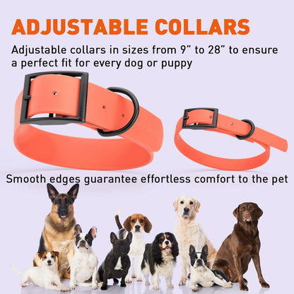 BioThane Waterproof Dog Collar - XS: L 12"-15" x W 5/8" - Black OR Brass Hardware