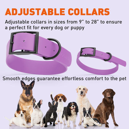 Dogline Biothane Waterproof Dog Collar with Black Hardware -  1.5" Wide, Size L (16 to 20 inches)