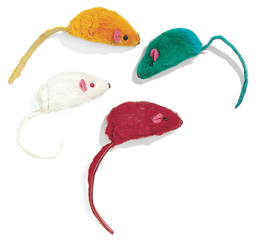 Ethical Pet Plush Mice Asstd Colors 4 Pack Ethical Pet Products