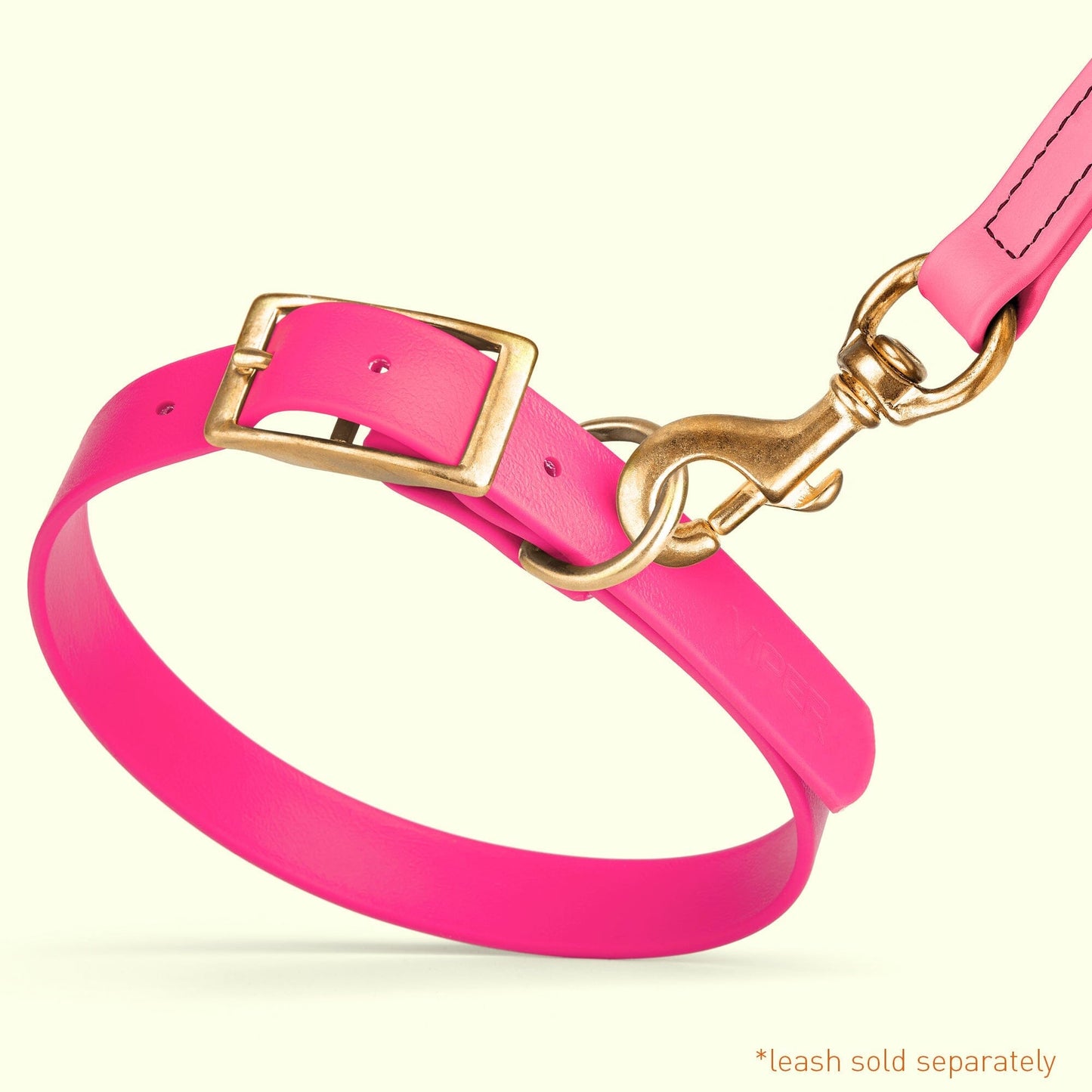 Viper Biothane Waterproof Dog Collar - Brass Hardware - Size M (15 to 18 inches)