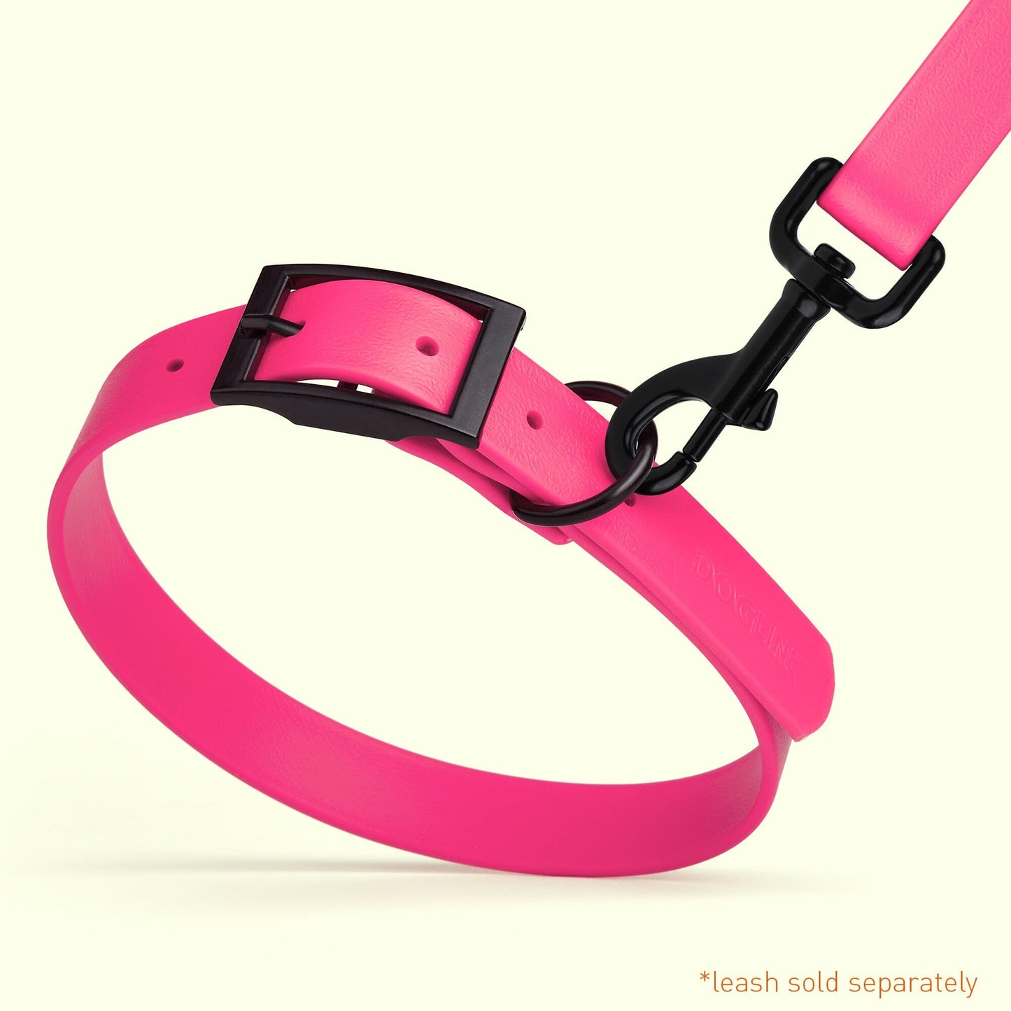 BioThane Waterproof Dog Collar - XS: L 9"-12" x W 1/2" - Black OR Brass Hardware