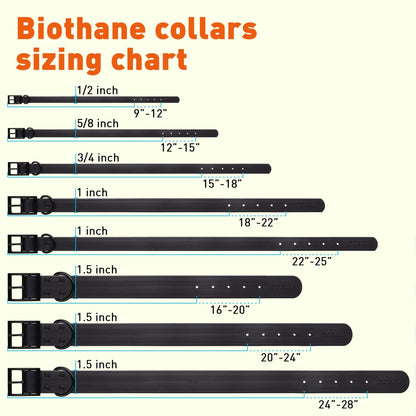 Dogline Biothane Waterproof Dog Collar with Black Hardware - Size XL (22 to 25 inches)