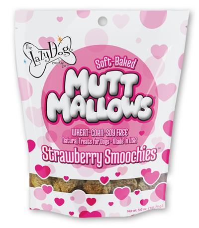 Strawberry Smoochies Mutt Mallows Dog Treats.