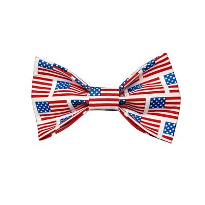 Patriotic American Flag Dog Bow Tie