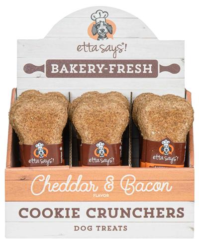Etta Says! Cheddar & Bacon Cookie Cruncher, 1oz, Box of 24