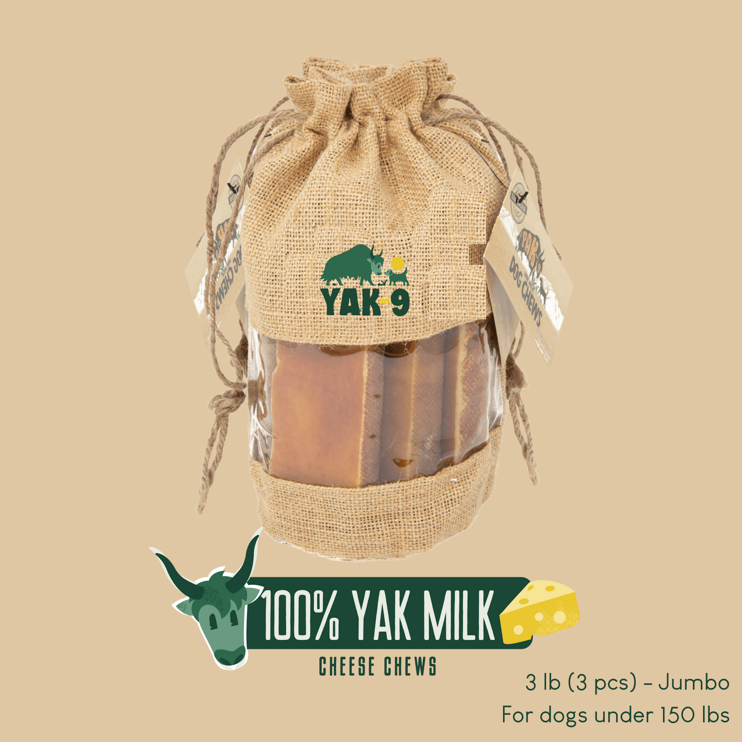 100% Yak Milk Chews for Dogs