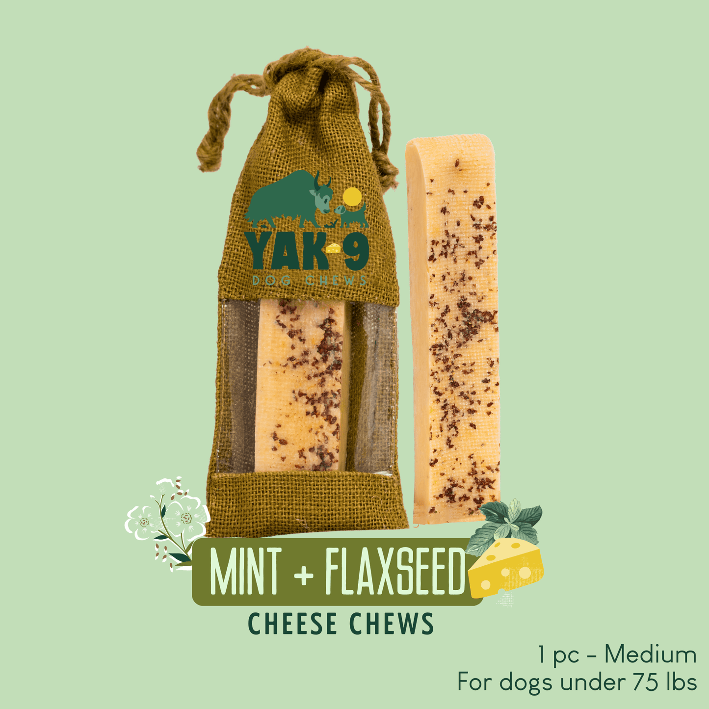 Flaxseed & Mint Cheese Chews for Dogs