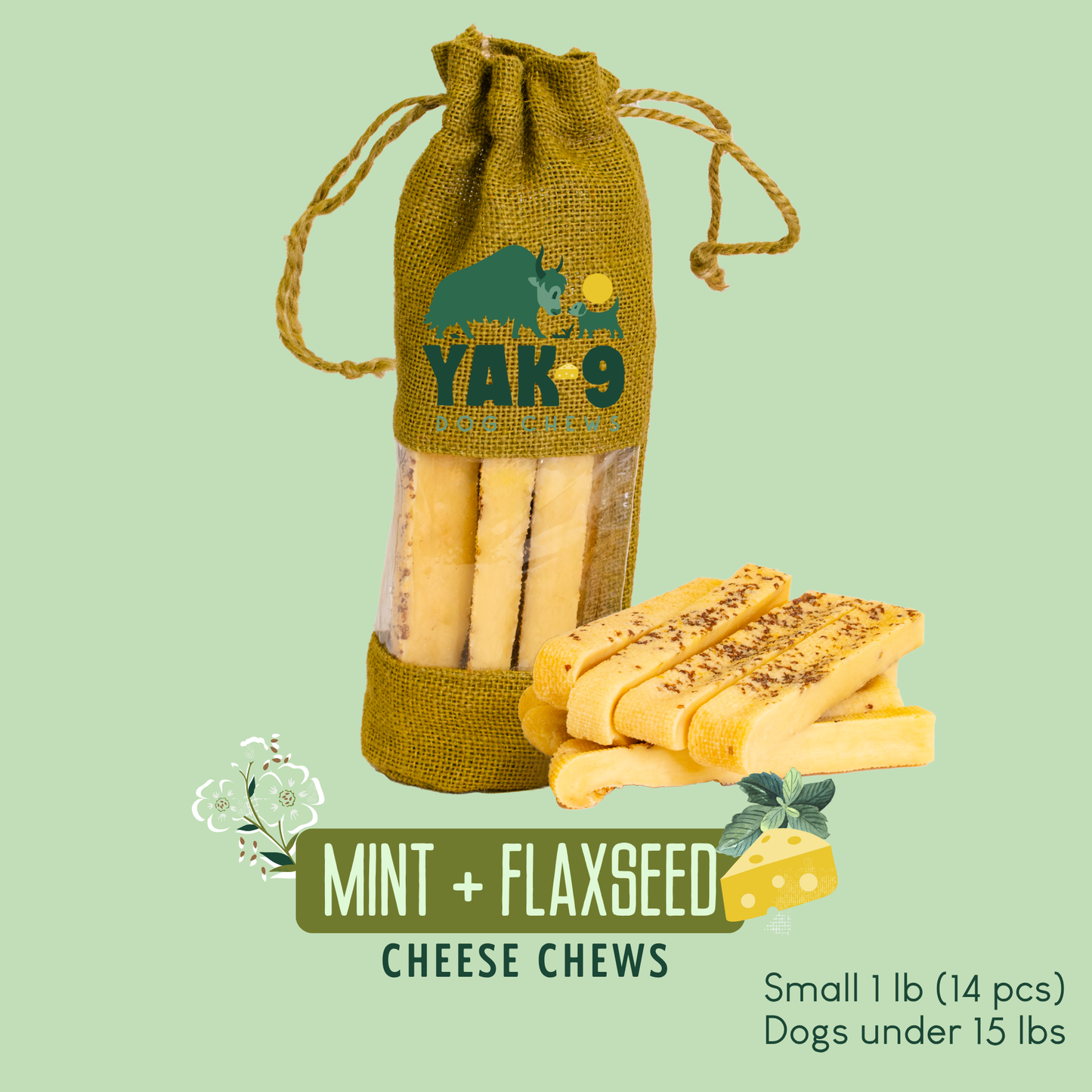 Flaxseed & Mint Cheese Chews for Dogs