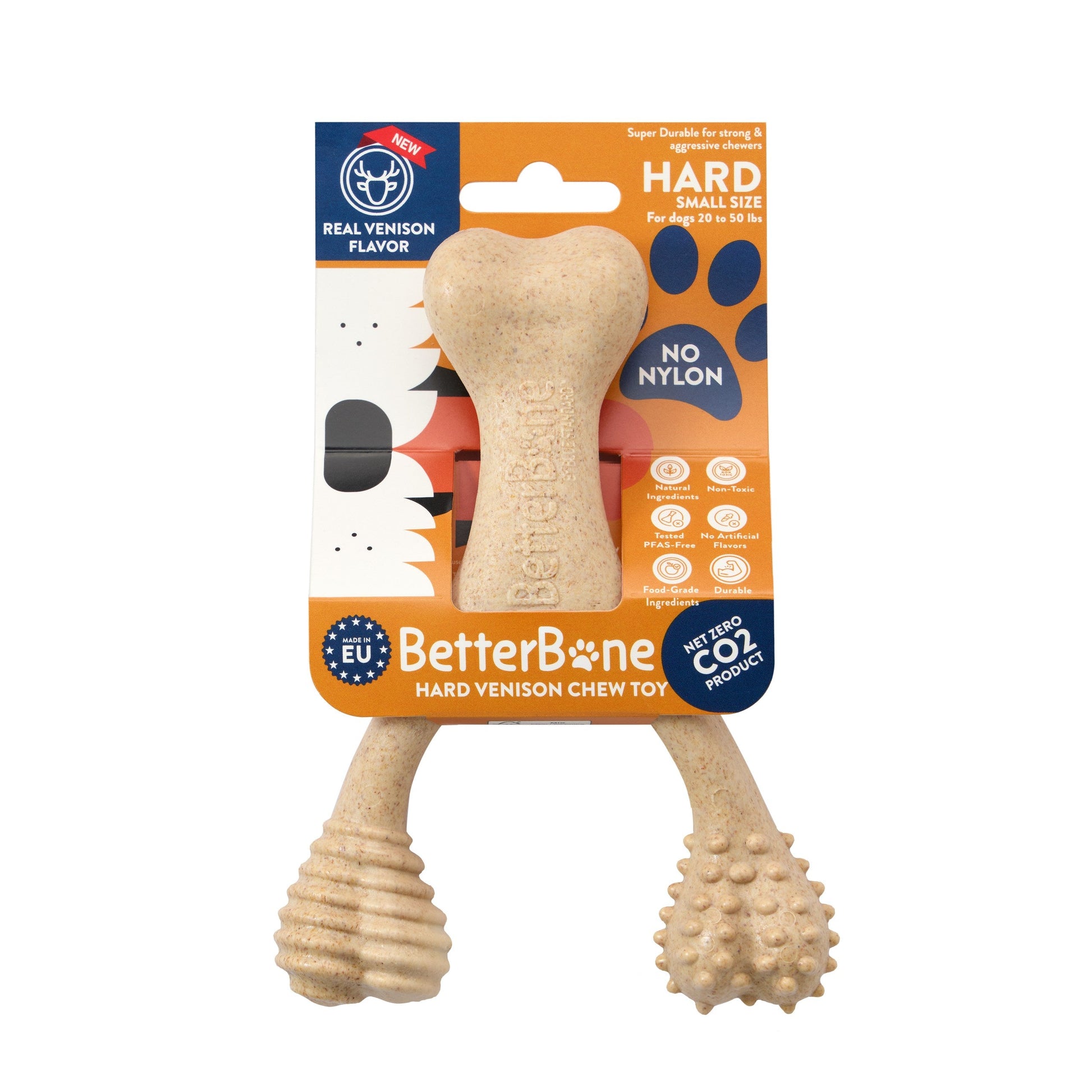 Natural eco-friendly dog chew toy from BetterBone, durable hard chew bone for dogs, made from all-natural materials.