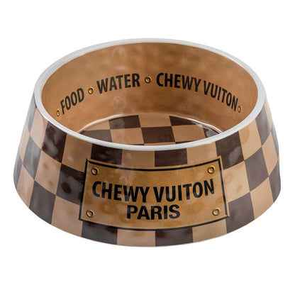 Checker Chewy Vuiton Bowls