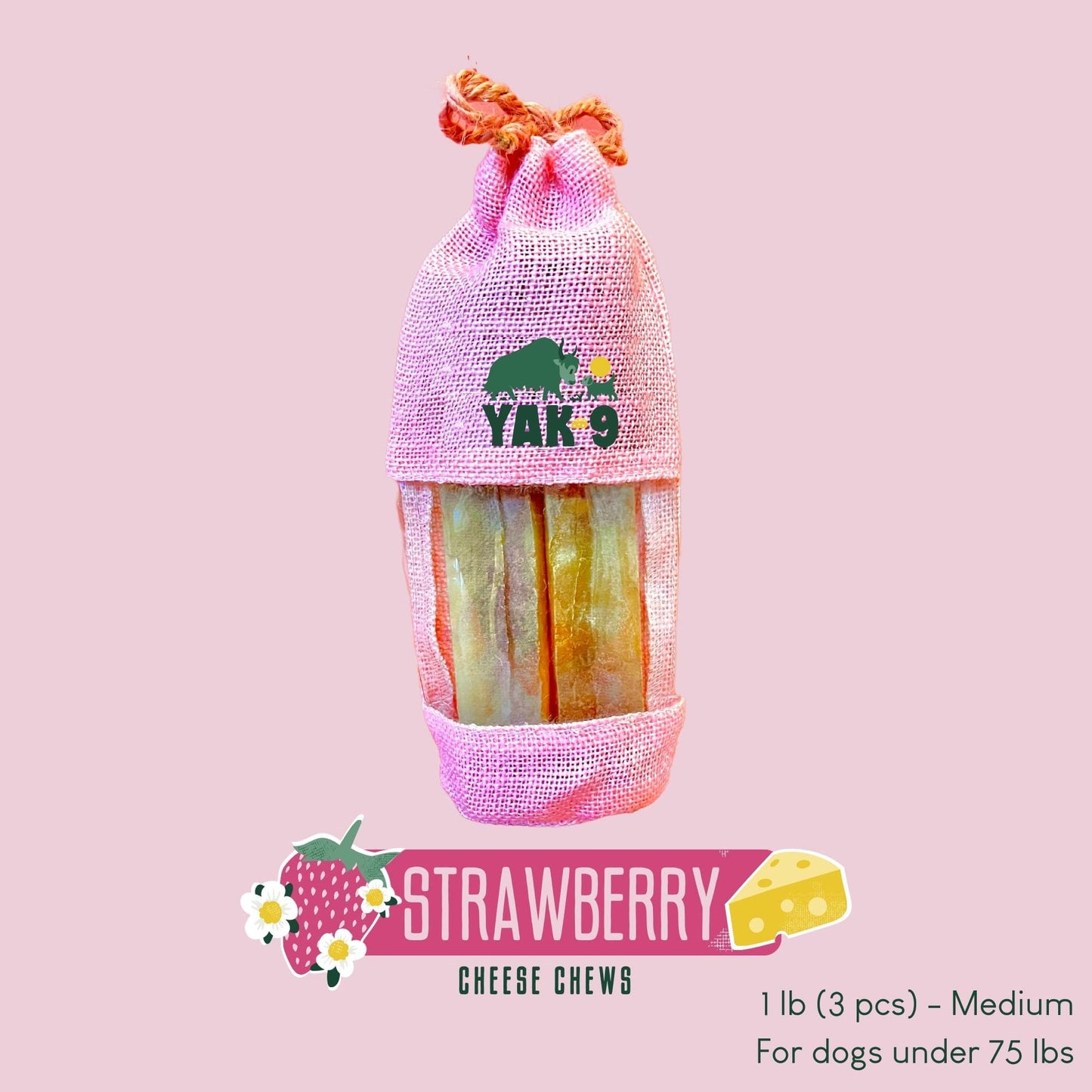 Strawberry Cheese Chews for Dogs