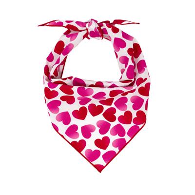 Red Hearts & Pink Ombre Heart Valentine Dog Bandana
