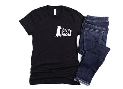 Boxer Mom Dog Large Black T-Shirt