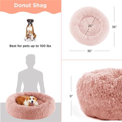 Best Friends by Sheri Donut Shag Dog Bed Dusty Rose 36x36