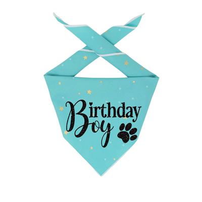 Birthday Boy Dog Gold Stars Bandana
